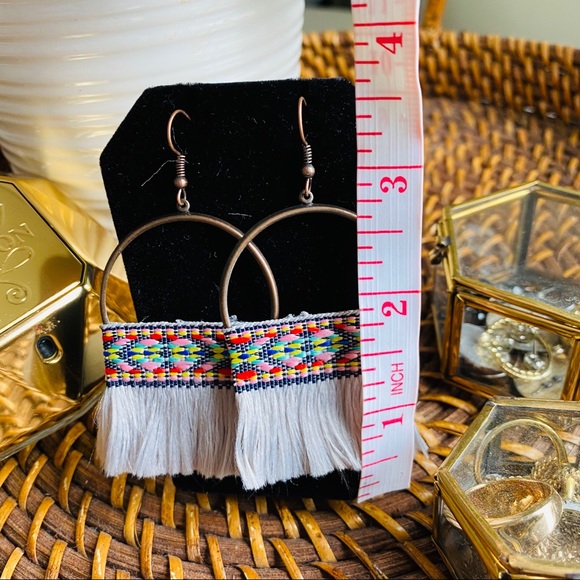 Silver Cherry - Handmade Tassel Earrings - Picture 4 of 4